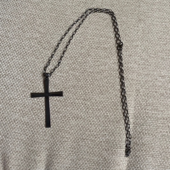 Milor Italy Black Oxygenized Cross 28” necklace - Picture 2 of 5